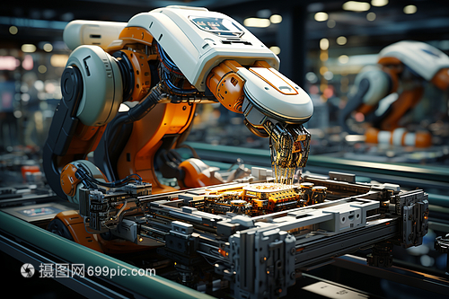 裝配線上的機器人